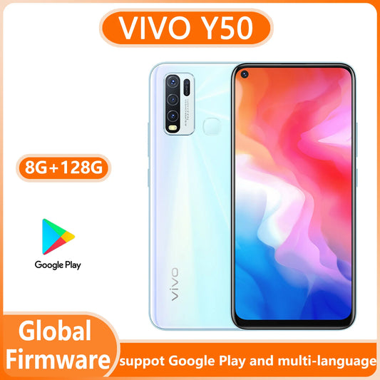 VIVO Y50 Global mobile phone Snapdragon 665 Octa Core 6.53" 5000mAh 8GB 128GB 16.0MP Cameras .